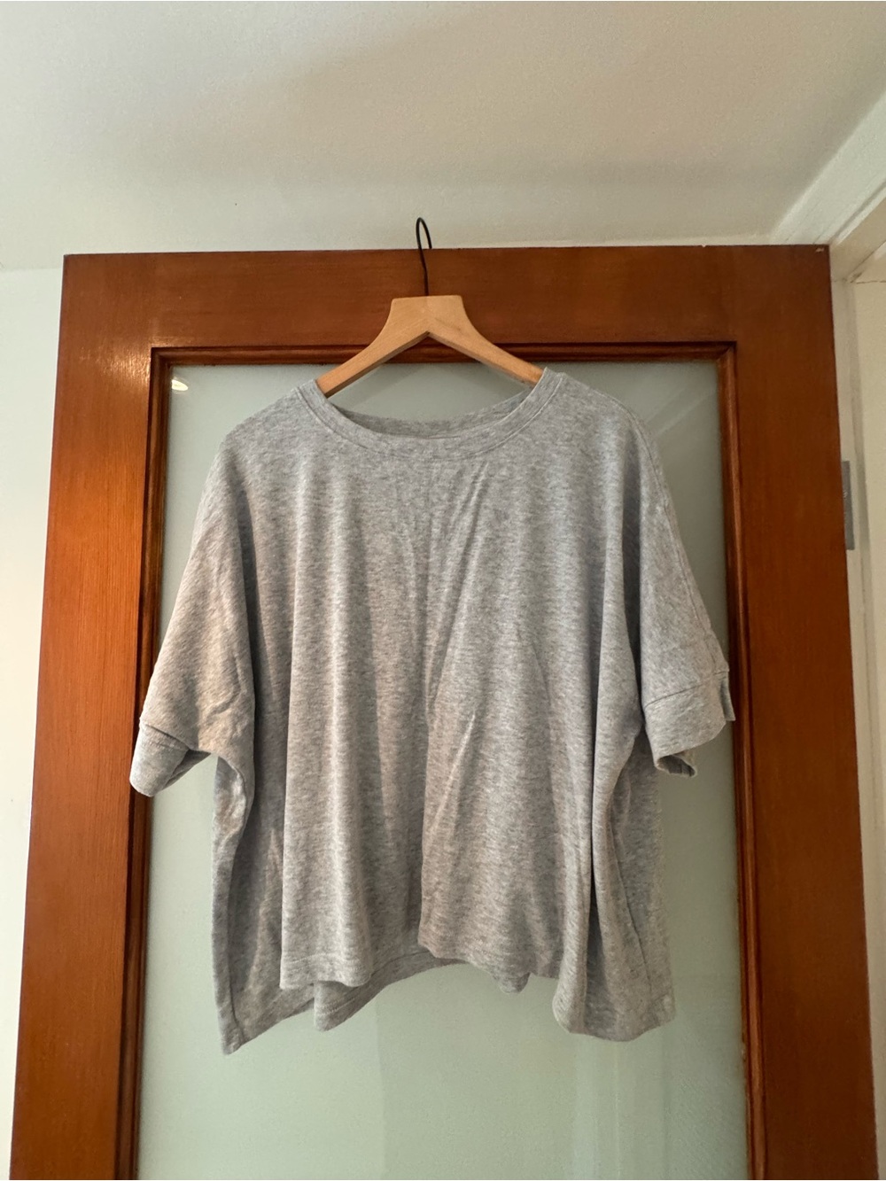 Relaxed Grey Women's Short Sleeve Top